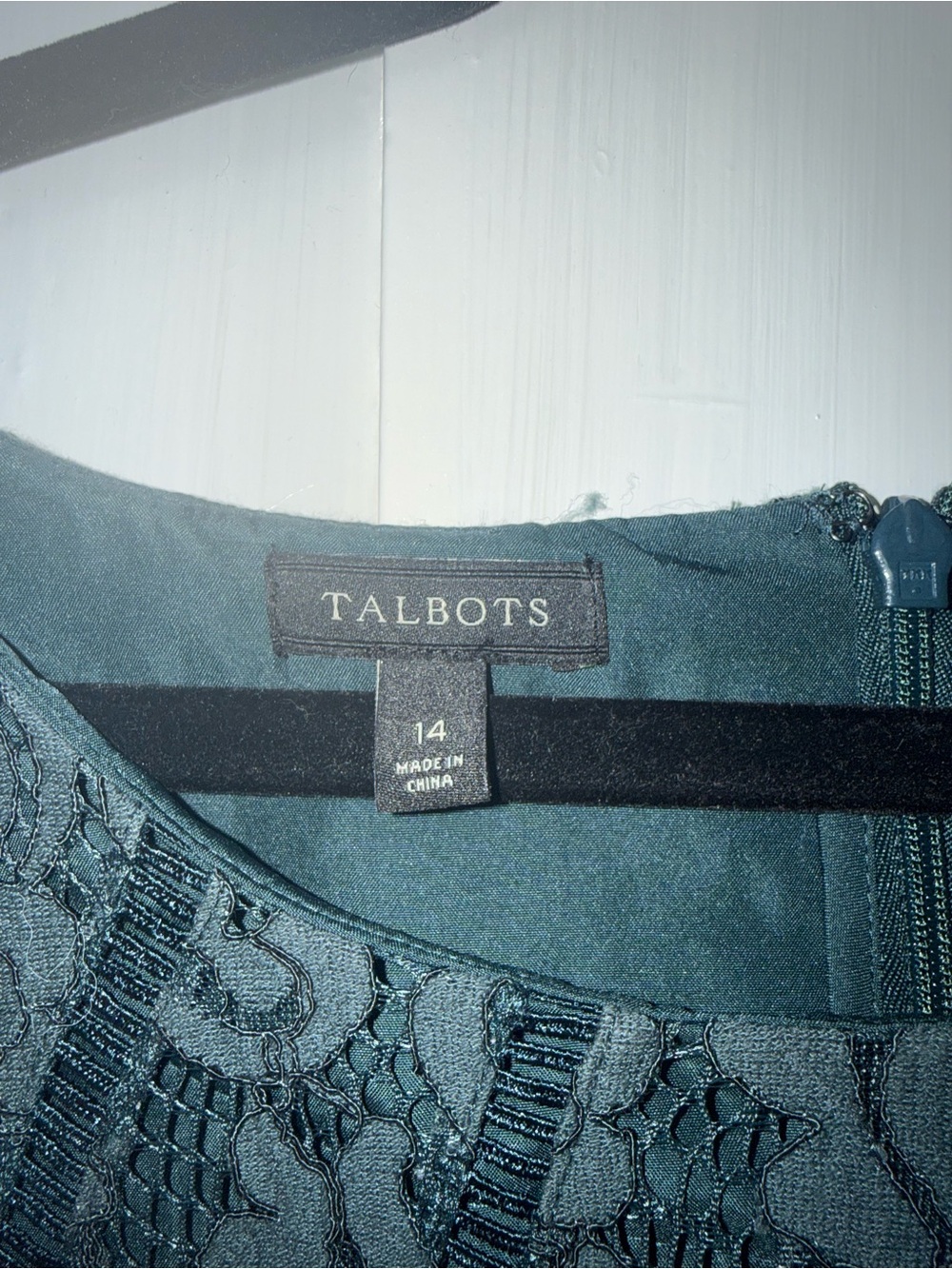 Talbots Teal Lace Cocktail Dress - Picture 4 of 4